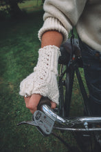Load image into Gallery viewer, Off White Lace Fingerless Mittens