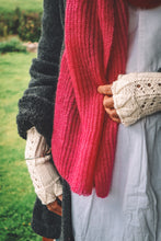 Load image into Gallery viewer, Off White Lace Fingerless Mittens